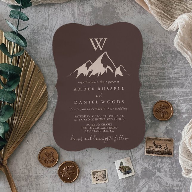 Invitation Mariage Monogramme de Clear Mountain Country (Créateur téléchargé)