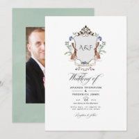 Mariage monogramme de crête de laurier de bois aqu