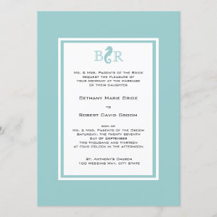 Invitation Mariage Monogramme de l'Ocean Sea