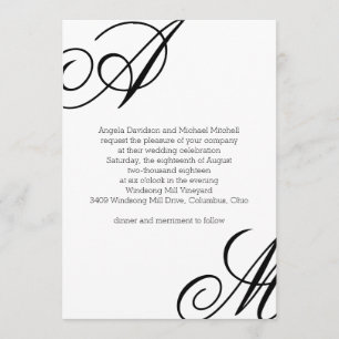 Invitation Mariage Monogramme Edge moderne