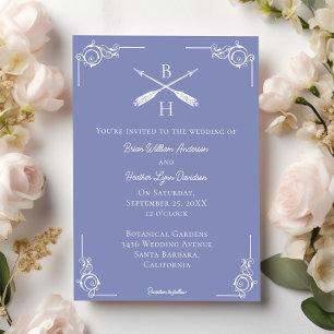 Invitation Mariage Monogramme et Flèches de périphérie