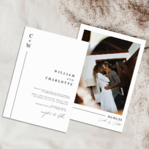 Invitation Mariage monogramme minimaliste et chic