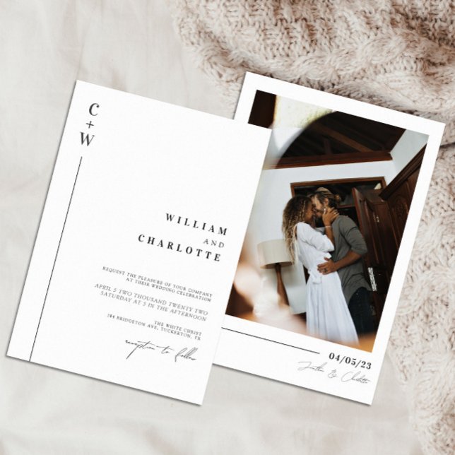 Invitation Mariage monogramme minimaliste et chic (Créateur téléchargé)