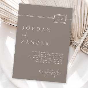 Invitation Mariage Monogramme minimaliste moderne