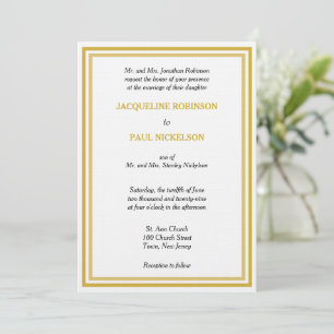 Invitation Mariage Monogramme Or Blanc