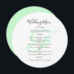 Invitation Mariage Monogramme rond Modèle<br><div class="desc">Arrondi, ou carré, modèle de menu mariage avec monogramme initial en vert menthe. Les cartes blanches ont un script noir pour le titre et du texte imprimé pour la liste du menu. Utilisez des espaces et des lettres majuscules pour les sections, ou modifiez le libellé au besoin. Le monogramme mariage...</div>