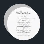 Invitation Mariage Monogramme rond Modèle<br><div class="desc">Tour, ou carré, à thème neutre, modèle de menu mariage avec monogramme initial en gris. Les cartes blanches ont un script noir pour le titre et du texte imprimé pour la liste du menu. Utilisez des espaces et des lettres majuscules pour les sections, ou modifiez le libellé au besoin. Le...</div>