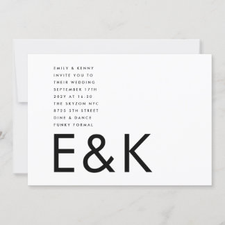 Invitation Mariage Monogramme ultra moderne