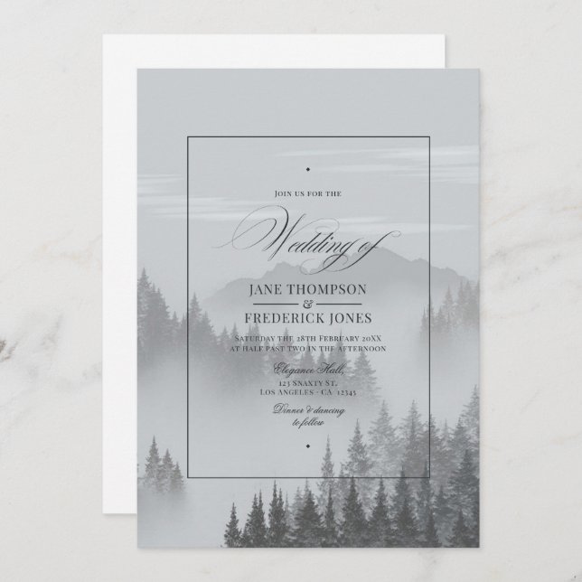 Invitation Mariage montagnard (Devant / Derrière)