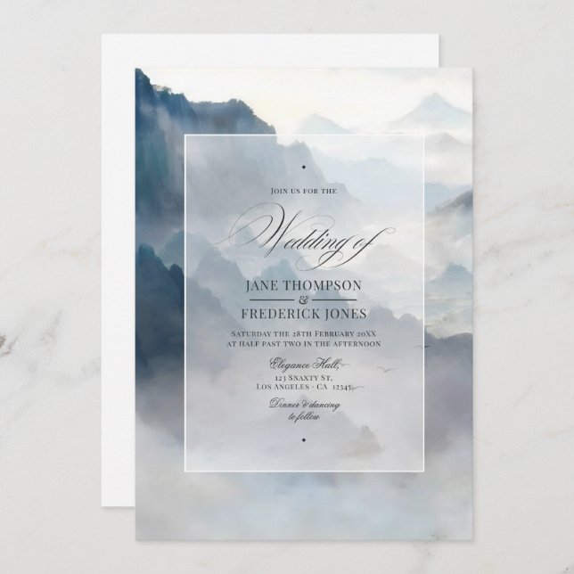 Invitation Mariage montagnard (Devant / Derrière)