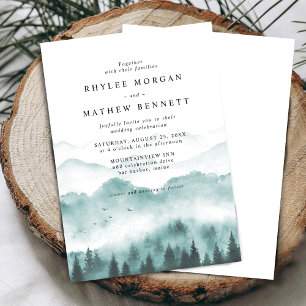 Invitation Mariage Montagnard Aquarelle Rustique