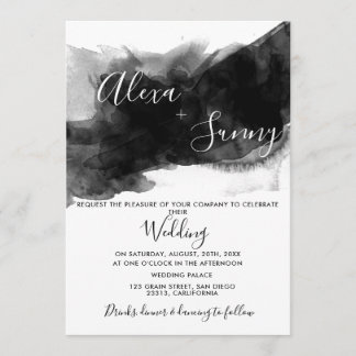Invitation mariage moody-doison noir