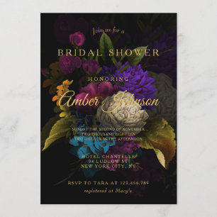 Invitation Mariage Moody Floral Dark