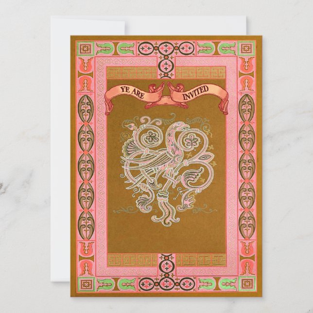 Invitation Mariage Motif celtique à la mode médiévale (Devant)