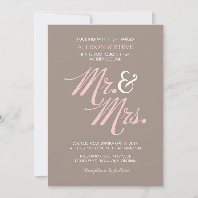Invitation Mariage Motif Chic Zigzags (Devant)