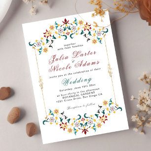 Invitation Mariage Motif classique complexe de géométrie vint