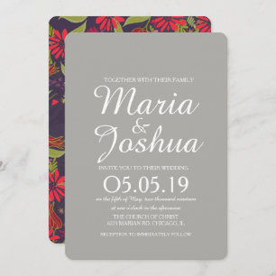 Invitation Mariage Motif de Rose de mélange rouge rose Tulip