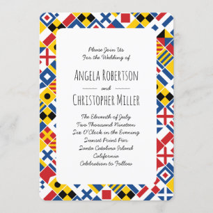 Invitation Mariage Motif du signal nautique