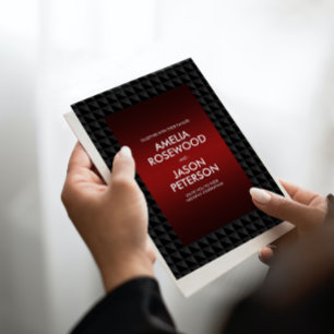 Invitation Mariage Motif en forme de polygone noir luxueux