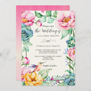 Invitation Mariage Motif Hummingbird