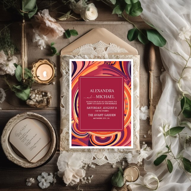 Invitation Mariage motif Super rétro les années 70 (Créateur téléchargé)