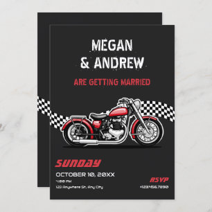 Invitation Mariage moto classique