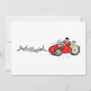 Invitation Mariage moto et side-car soirée