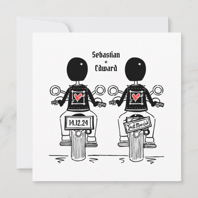Invitation Mariage motocyclette Grooms (Devant)