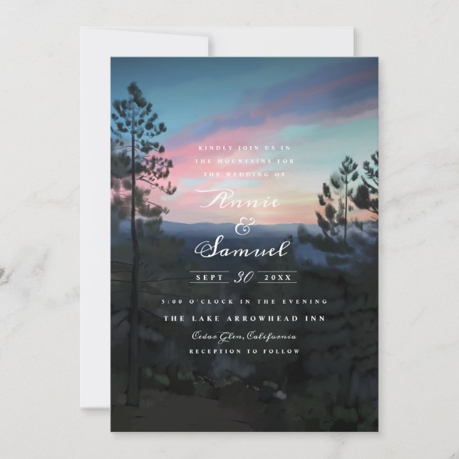 Invitation Mariage Mountain Getaway (Devant)