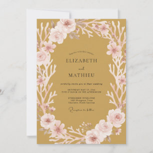 Invitation Mariage Moutarde Douce Floraison
