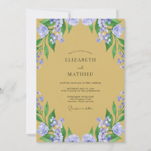 Invitation Mariage Moutarde Fleur de Lilas