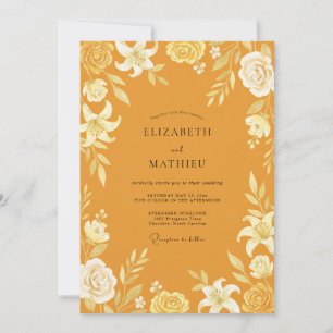 Invitation Mariage Moutarde Lily Dorée