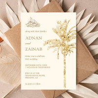 Mariage Musulman Crème et Or Paillettes Palmier Da