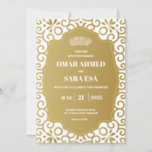 Mariage musulman islamique blanc tourbillon or bri