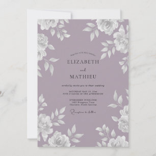 Invitation Mariage Muted Vintage Mauve Pivoine