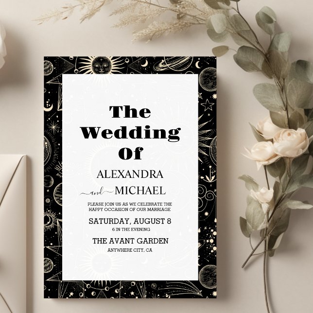 Invitation Mariage mystique céleste d'or (Créateur téléchargé)