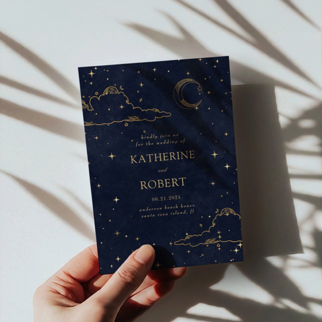 Invitation Mariage mystique de la lune d'or céleste (Créateur téléchargé)