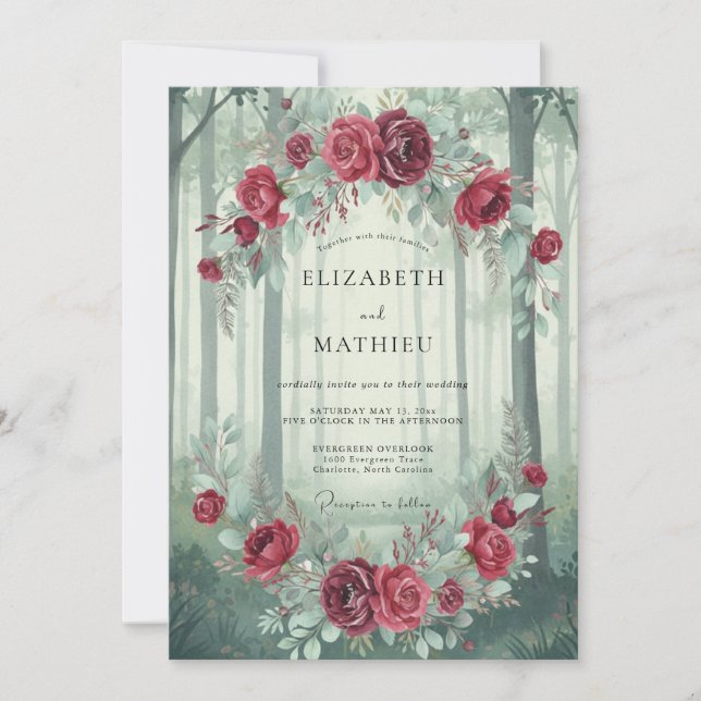 Invitation Mariage Mystique en Forêt de Bourgogne (Devant)