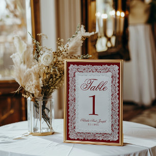 Invitation Mariage Nappe Numéro Broderie Anglaise Bourgogne V