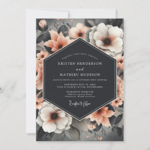 Invitation Mariage Nature Morte Charbon De Bois Et Pêche