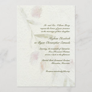 Invitation Mariage naturel botanique feuillu de jardin