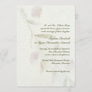 Invitation Mariage naturel botanique feuillu de jardin