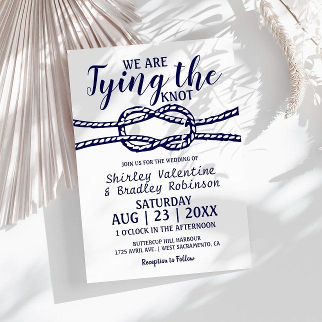Invitation Mariage Naution Thème Marin | Nous Nouons le Nœud (Créateur téléchargé)