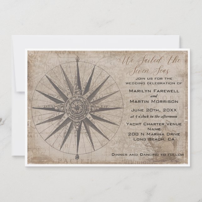 Invitation Mariage nautique (Devant)