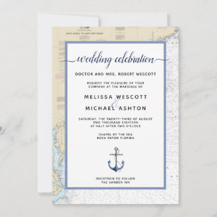 Invitation Mariage nautique authentique du Cap Hatteras