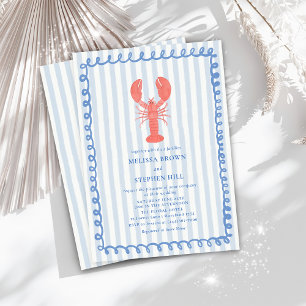 Invitation Mariage nautique Bleu de homard
