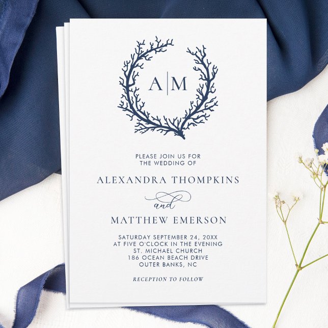 Invitation Mariage nautique Coral Reef (Créateur téléchargé)