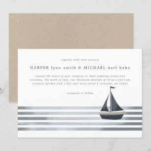 Invitation Mariage nautique de la Nouvelle-Angleterre
