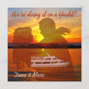 Invitation Mariage nautique romantique à couple de plage