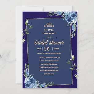 Invitation Mariage Naval Bleu Bourgogne Or Rose
